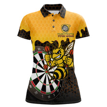 Load image into Gallery viewer, Personalized Yellow Black Funny Bee Darts Shirt For Women, Darts Team Jersey Polo &amp; Quarter Zip TDM6004