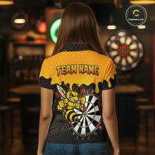 Load image into Gallery viewer, Personalized Yellow Black Funny Bee Darts Shirt For Women, Darts Team Jersey Polo &amp; Quarter Zip TDM6004