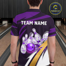 Load image into Gallery viewer, Personalized Purple Strike Ball Bowling Shirt For Men Custom Team Bowling Jersey Polo &amp; 1/4 Zip TDM6245