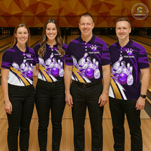 Load image into Gallery viewer, Personalized Purple Strike Ball Bowling Shirt For Men Custom Team Bowling Jersey Polo &amp; 1/4 Zip TDM6245