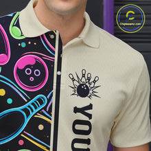 Load image into Gallery viewer, Personalized Funny Neon Bowling Shirt For Men, Retro Bowling Team Jersey Polo &amp; 1/4 Zip TDM6461