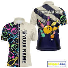 Load image into Gallery viewer, Personalized Funny Neon Bowling Shirt For Men, Retro Bowling Team Jersey Polo &amp; 1/4 Zip TDM6461