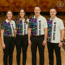 Load image into Gallery viewer, Personalized Funny Neon Bowling Shirt For Men, Retro Bowling Team Jersey Polo &amp; 1/4 Zip TDM6461