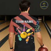 Load image into Gallery viewer, Personalized Funny Neon Bowling Hawaiian Shirt For Women, Retro Bowling Team Jersey Outfit | Orange TDM6462