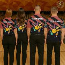 Load image into Gallery viewer, Personalized Funny Neon Bowling Shirt For Men, Retro Bowling Team Jersey Polo &amp; 1/4 Zip | Orange TDM6462