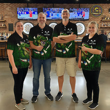 Load image into Gallery viewer, Black And Green Funny Sauropod Darts Shirt For Men Custom Darts Jersey Team Polo &amp; 1/4 Zip TDM5917
