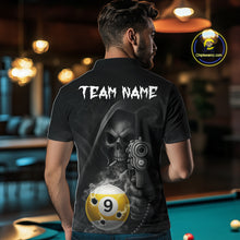 Load image into Gallery viewer, Custom Grim Reaper 8 Ball &amp; 9 Ball Smoke Billiard Shirt For Men, Pool Team Jersey Polo &amp; 1/4 Zip TDM6496