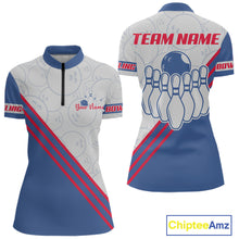 Load image into Gallery viewer, Personalized Bowling Jersey Polo &amp; Quarter Zip For Women Custom Bowling Tournament Team Shirt TDM6349