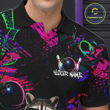 Load image into Gallery viewer, Personalized Funny Raccoon Graffiti Bowling Jersey For Men, Bowling Team Shirts Polo &amp; 1/4 Zip TDM6557