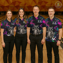 Load image into Gallery viewer, Personalized Funny Raccoon Graffiti Bowling Jersey For Men, Bowling Team Shirts Polo &amp; 1/4 Zip TDM6557