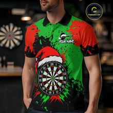 Load image into Gallery viewer, Funny Green And Red Splash Santa Christmas Darts Shirt For Men Custom Xmas Gifts Darts Jersey TDM4847