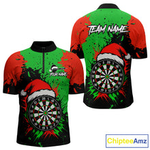 Load image into Gallery viewer, Funny Green And Red Splash Santa Christmas Darts Shirt For Men Custom Xmas Gifts Darts Jersey TDM4847