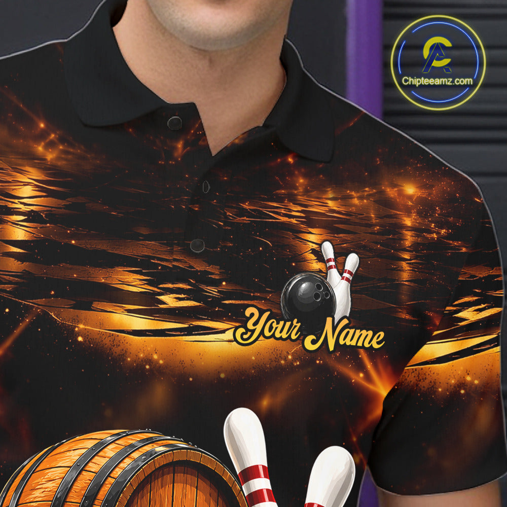Personalized Vintage Bourbon Bowling Shirt For Men, Funny Bowling Jersey Team Polo & 1/4 Zip TDM6420