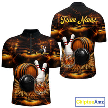 Load image into Gallery viewer, Personalized Vintage Bourbon Bowling Shirt For Men, Funny Bowling Jersey Team Polo &amp; 1/4 Zip TDM6420