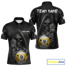 Load image into Gallery viewer, Funny Grim Reaper 9 Ball Smoke Billiard Shirt For Men Custom Pool Jersey, Billiard Team Shirt TDM4899