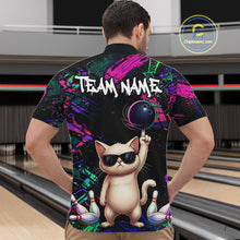 Load image into Gallery viewer, Custom Funny Cat Graffiti Bowling Shirt For Men, Personalized Bowling Team Jersey Polo &amp; 1/4 Zip TDM6455
