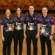Load image into Gallery viewer, Custom Funny Cat Graffiti Bowling Shirt For Men, Personalized Bowling Team Jersey Polo &amp; 1/4 Zip TDM6455