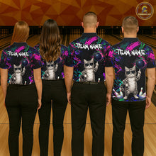 Load image into Gallery viewer, Personalized Funny Cat Graffiti Bowling Shirt For Women Custom Bowling Jersey Team Polo &amp; 1/4 Zip TDM6456