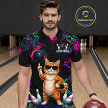 Load image into Gallery viewer, Personalized Funny Cat Graffiti Bowling Jersey For Men Custom Bowling Team Shirts Polo &amp; 1/4 Zip TDM6457