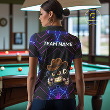 Load image into Gallery viewer, Funny Neon 8 Ball Pool Billiard Shirt For Women Custom Billiard Team Jersey Polo &amp; 1/4 Zip TDM5405