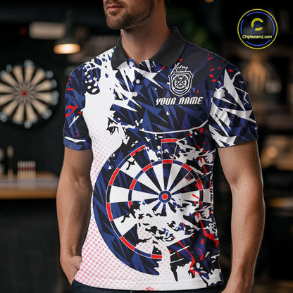 Personalized Paint Splash Darts Shirt For Men Custom Darts Jersey Team Polo & 1/4 Zip |Red TDM6063