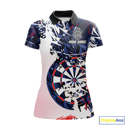 Personalized Paint Splash Darts Shirt For Women Custom Darts Jersey Team Polo & 1/4 Zip |Red TDM6063