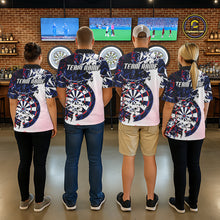 Load image into Gallery viewer, Personalized Paint Splash Darts Shirt For Women Custom Darts Jersey Team Polo &amp; 1/4 Zip |Red TDM6063