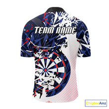 Load image into Gallery viewer, Personalized Paint Splash Darts Shirt For Men Custom Darts Jersey Team Polo &amp; 1/4 Zip |Red TDM6063