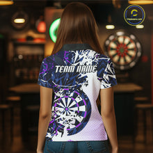 Load image into Gallery viewer, Personalized Paint Splash Darts Shirt For Women Custom Darts Jersey Team Polo &amp; 1/4 Zip |Purple TDM6064