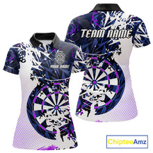 Load image into Gallery viewer, Personalized Paint Splash Darts Shirt For Women Custom Darts Jersey Team Polo &amp; 1/4 Zip |Purple TDM6064