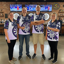Load image into Gallery viewer, Personalized Paint Splash Darts Shirt For Women Custom Darts Jersey Team Polo &amp; 1/4 Zip |Purple TDM6064
