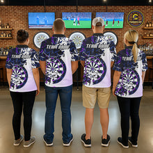 Load image into Gallery viewer, Personalized Paint Splash Darts Shirt For Women Custom Darts Jersey Team Polo &amp; 1/4 Zip |Purple TDM6064