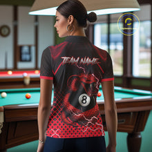 Load image into Gallery viewer, Personalized Red 8 Ball Lightning Cobra Snake Women&#39;s Billiards Shirts Custom Pool Team Jerseys TDM5197