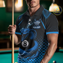 Load image into Gallery viewer, Personalized Blue 8 Ball Lightning Cobra Snake Men&#39;s Billiards Shirts Custom Pool Team Jerseys TDM5198
