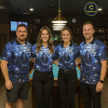 Load image into Gallery viewer, Blue Grim Reaper Lightning Billiard Shirt For Women Custom Skull Pool Team Jersey Polo &amp; 1/4 Zip TDM5963