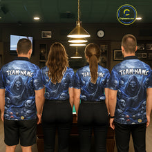 Load image into Gallery viewer, Blue Grim Reaper Lightning Billiard Shirt For Women Custom Skull Pool Team Jersey Polo &amp; 1/4 Zip TDM5963