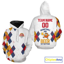 Load image into Gallery viewer, Funny Basketball And Beer Custom Argyle Basketball Shirt, Personalized Basketball Jersey For Team TDM5786