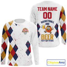 Load image into Gallery viewer, Funny Basketball And Beer Custom Argyle Basketball Shirt, Personalized Basketball Jersey For Team TDM5786