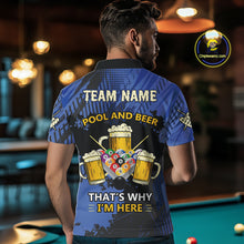 Load image into Gallery viewer, Billiard Pool And Beer That&#39;s Why I&#39;m Here Polo &amp; 1/4 Zip For Men Custom Funny Billiard Jersey TDM4833