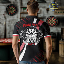 Load image into Gallery viewer, Funny Black And Red 180 Darts Shirt For Men Custom Dartboard Jersey Team Polo &amp; Quarter Zip TDM5089