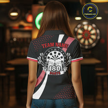 Load image into Gallery viewer, Funny Black And Red 180 Darts Shirt For Women Custom Dartboard Jersey Team Polo &amp; Quarter Zip TDM5089