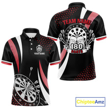 Load image into Gallery viewer, Funny Black And Red 180 Darts Shirt For Men Custom Dartboard Jersey Team Polo &amp; Quarter Zip TDM5089