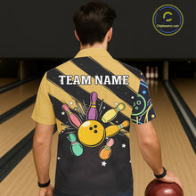 Load image into Gallery viewer, Personalized Funny Neon Bowling Hawaiian Shirt For Women Custom Retro Bowling Team Jersey |Yellow TDM6186