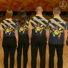 Load image into Gallery viewer, Personalized Funny Neon Bowing Shirt For Men, Retro Bowling Team Jersey Polo &amp; 1/4 Zip | Yellow TDM6186