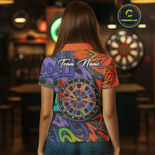 Load image into Gallery viewer, Funny Colorful Dartboard Graffiti Style Darts Shirt For Women Custom Darts Jersey, Darts Gifts TDM4901