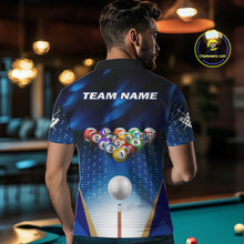 Load image into Gallery viewer, Blue Billiard Jersey For Men Custom 3D Billiard Tournament Shirt, Pool Team Jersey Polo &amp; 1/4 Zip TDM4930
