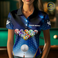 Load image into Gallery viewer, Blue Billiard Jersey For Women Custom 3D Billiard Tournament Shirt, Pool Team Jersey Polo &amp; 1/4 Zip TDM4930