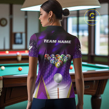 Load image into Gallery viewer, Purple Billiard Jersey For Women Custom Billiard Tournament Shirt, Pool Team Jersey Polo &amp; 1/4 Zip TDM4932