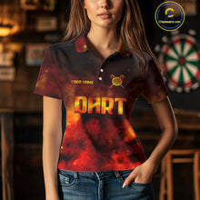Load image into Gallery viewer, Persionalized Full Flames And Smokes Dart Shirts For Women, Dart Team Jerseys NYN0077