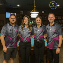 Load image into Gallery viewer, Ball Pool Billiard Polo &amp; 1/4-Zip Shirt For Women Custom Light Pink 8 Ball Billiard Team Attire NYN2385